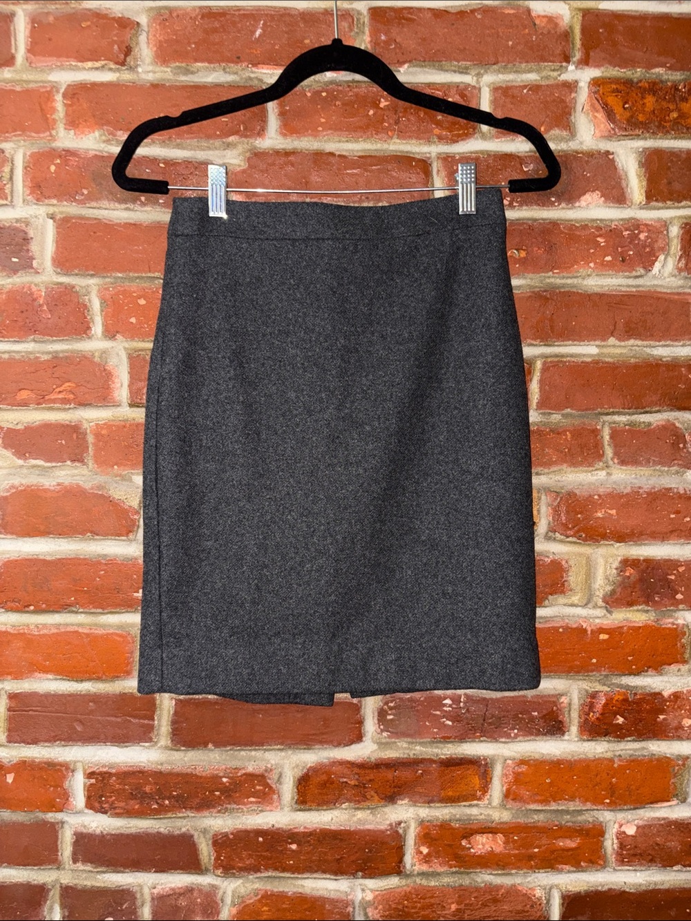 J. Crew Classic Gray Wool-Blend Pencil Skirt